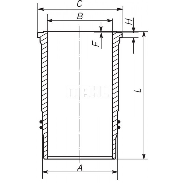 037LW00102001 MAHLE Гильза цилиндра с упл. кольцами  VOLVO (20852790)