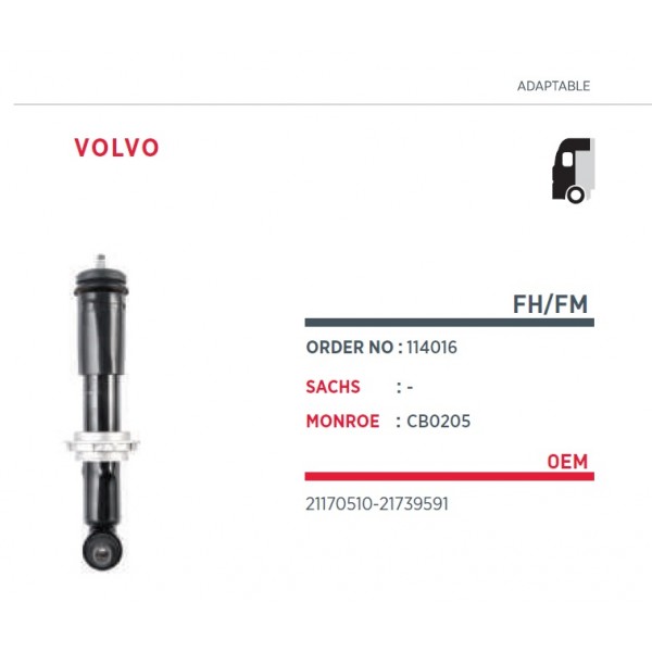 114016 амортизатор кабины RESCO Volvo FH/FM 336 219 12x40 I 14x67 O 75