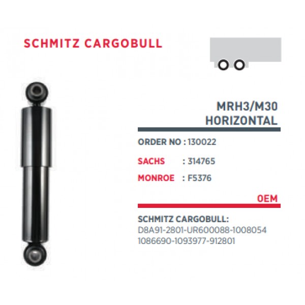 130022 амортизатор подвески RESCO 267-383 O/O 16x82 16x58 \ SCHMITZ 1008054