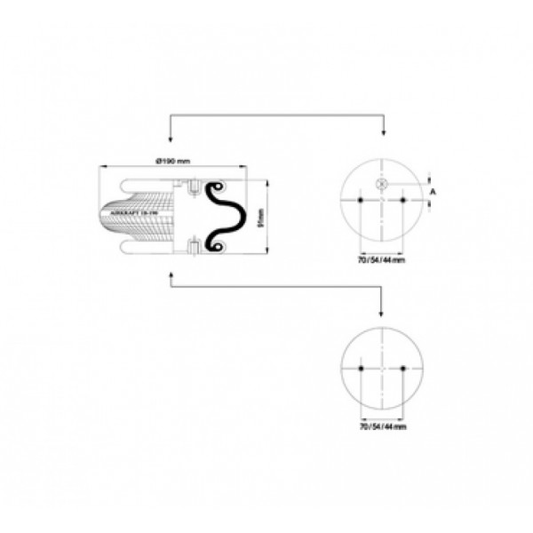 1B190 Пневморессора Airkraft FS120-9 2681 030 000 (W01 M58 6165)