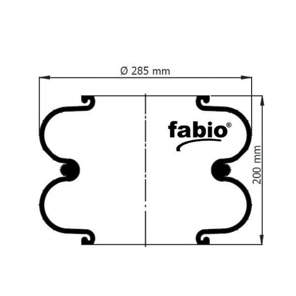 2DC-285 Пневморессора FABIO 2DC285 (114250) КАВЗ 677293401401 ЛИАЗ-5256