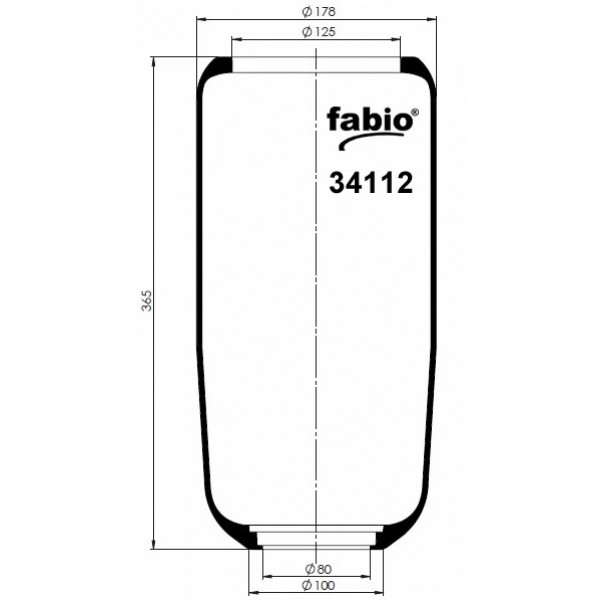 112-S Пневморессора FABIO34 112-S PAZ (AB411/V 1G 12 -6)/370 mm) баллон