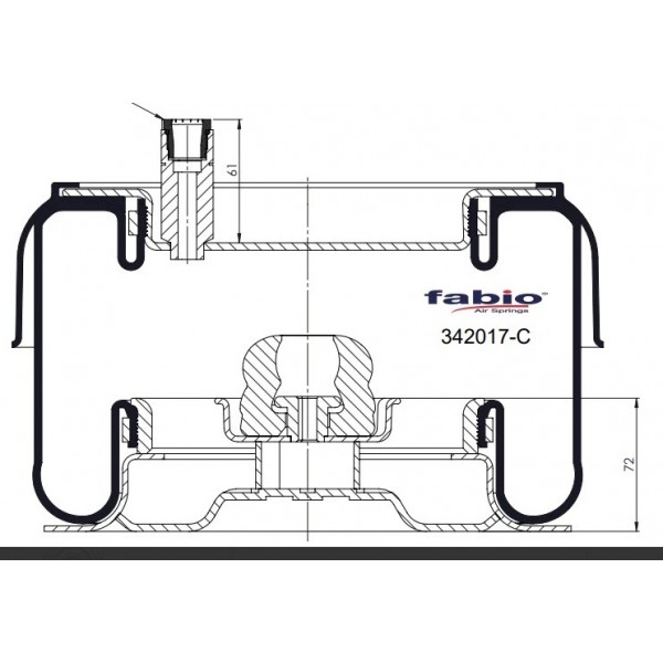 2017-C Пневморессора FABIO 342017-C с метал стаканом CONTITECH SK 175-601 P01 MB9603202917