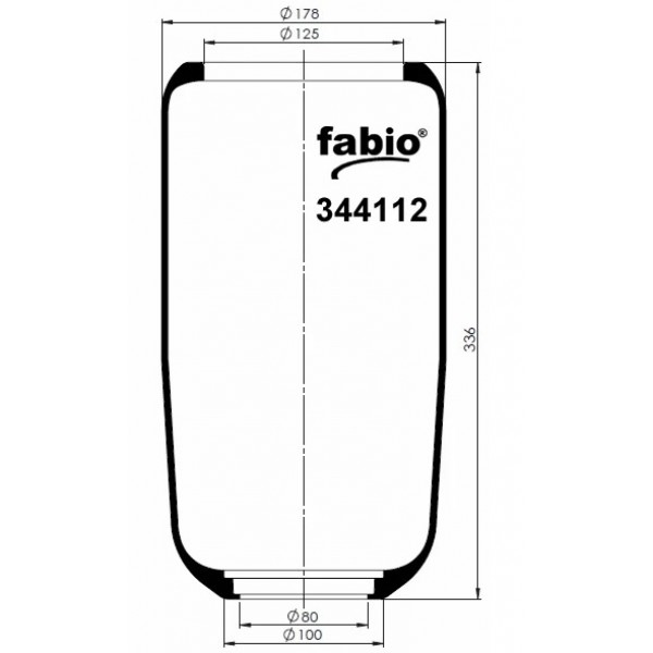 4112-S Пневморессора FABIO 34 4112-S (PAZ Аврора V1G12A-6L/ 300mm) баллон