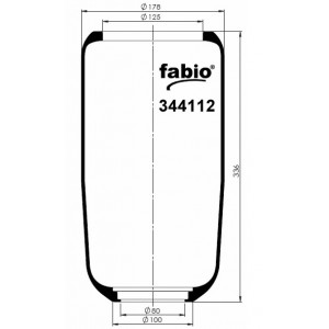 4112 Пневморессора FABIO 34 4112 (PAZ Аврора V1G12A-6L/ 300mm) баллон