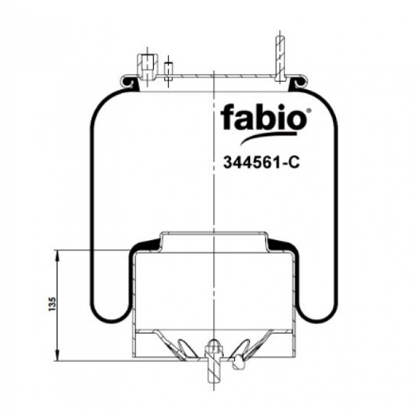 4561-C Пневморессора FABIO 34 4561-C (с металлическим стаканом) 21224746