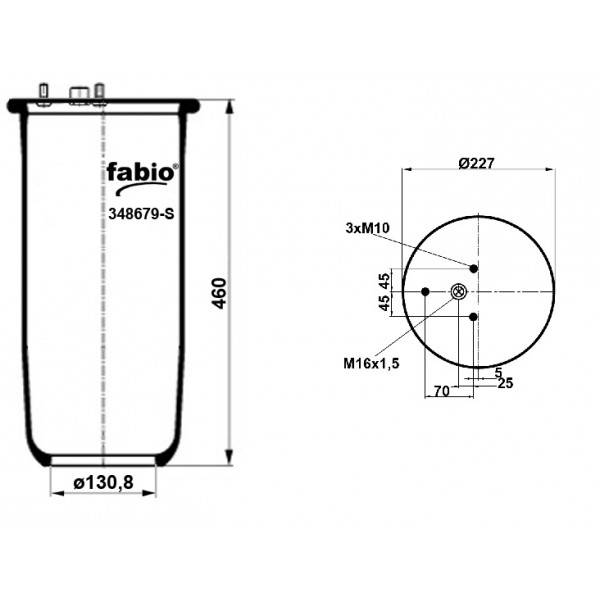 8679-S   Пневморессора FABIO (без стакана) 34 8679-S