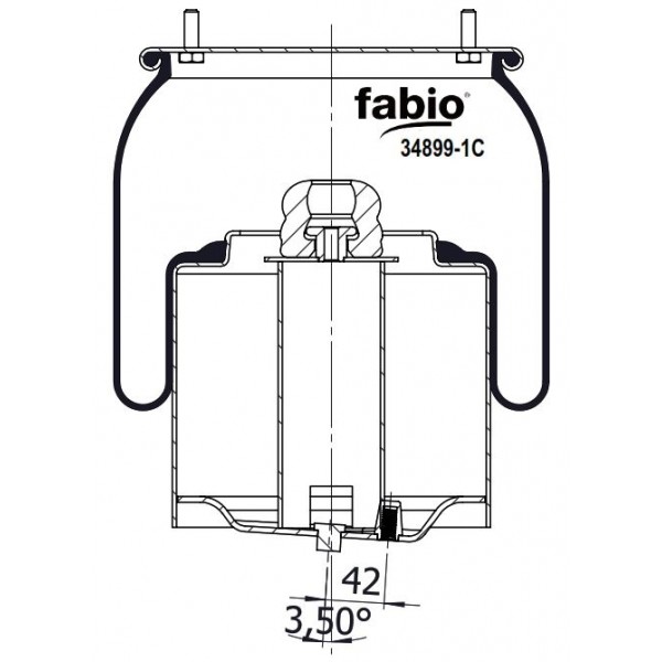 899-1C Пневморессора FABIO в сборе со стаканом левая  DAF (1882447)