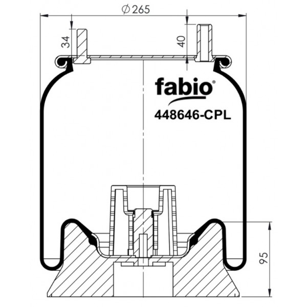 A 8646-CPL   Пневморессора (с пл.стаканом)  задняя FABIO 44 8646-CPL KingLong 2912100001/HIGER