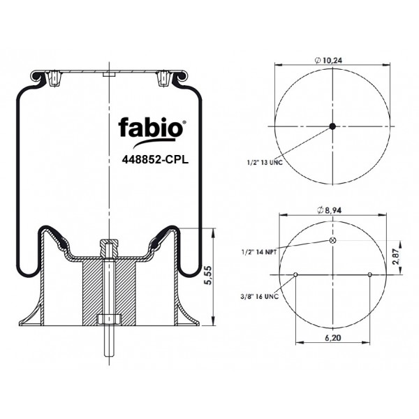 A 8852-CPL   Пневморессора (с пластиковым стаканом)  FABIO 44 8852-CPL  (1R12-568)