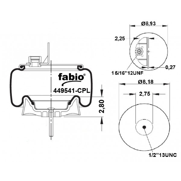 A 9541-СPL   Пневморессора (с пластиковым стаканом) FABIO 44 9541-CPL(C81-1005/1R11-268)