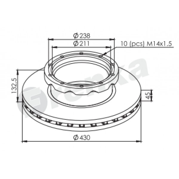 93087900 Тормозной диск задний TEXTAR  9424211212,MB BRAKE TECHNOLOGY