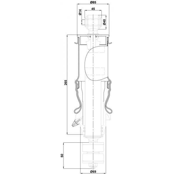 AM 5251-C   Пневморессора кабины BERGKAU BK1 5251-M (MAN 81417226051)